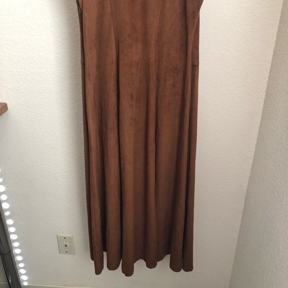 Karen Alexander Boston Proper Brown Suede Dress w/ Turquoise Stones Size 10 - Picture 9 of 14